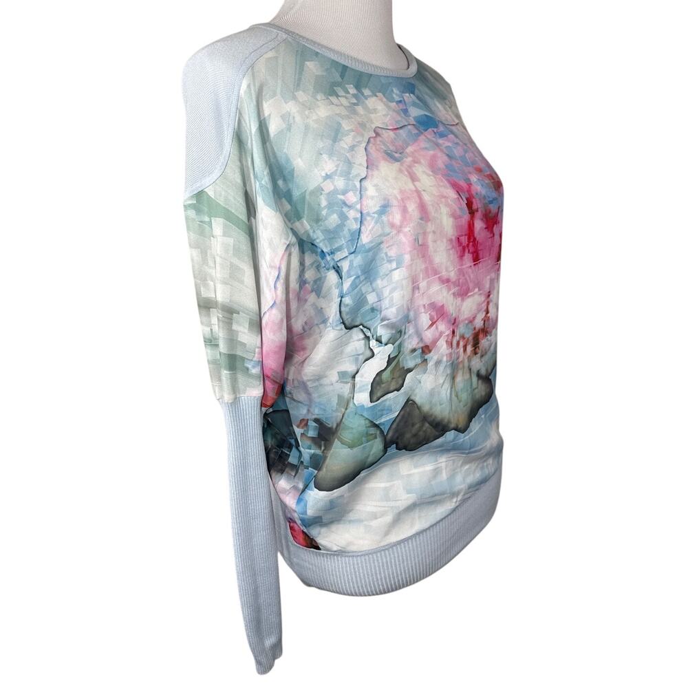 Ted Baker Xena Cubist Floral Print Batwing Sweater, Size 1 or US Size 2/XS, EUC - Picture 5 of 9